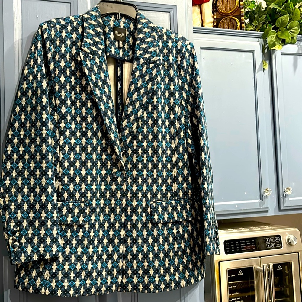 NEW abstract/floral blazer